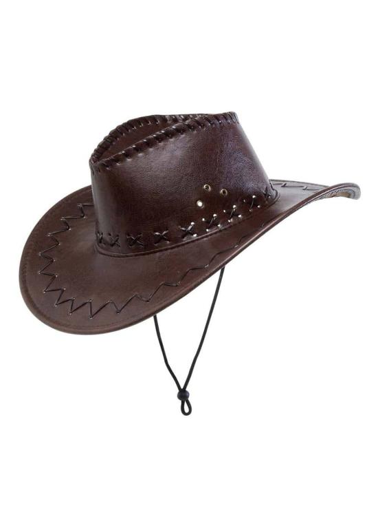 Chapéu de cowboy em camurça decorado