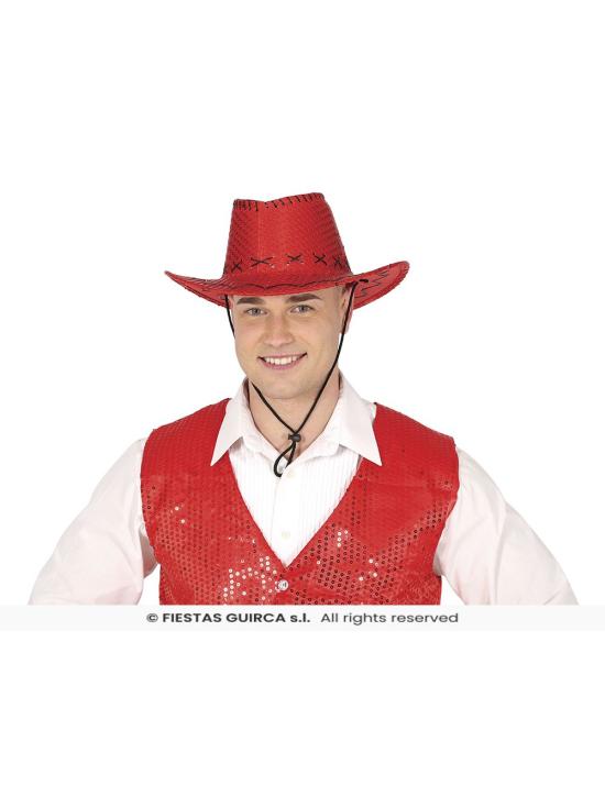 Chapéu de cowboy com lantejoulas – Tamanho único