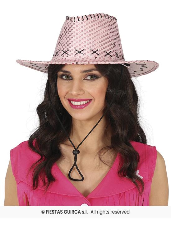 Chapéu de cowboy com lantejoulas – Tamanho único