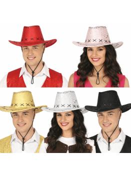 Chapéu de cowboy com lantejoulas – Tamanho único