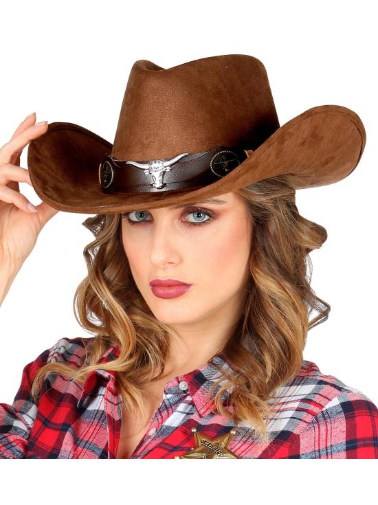 Chapéu de cowboy de imitação de couro luxuoso