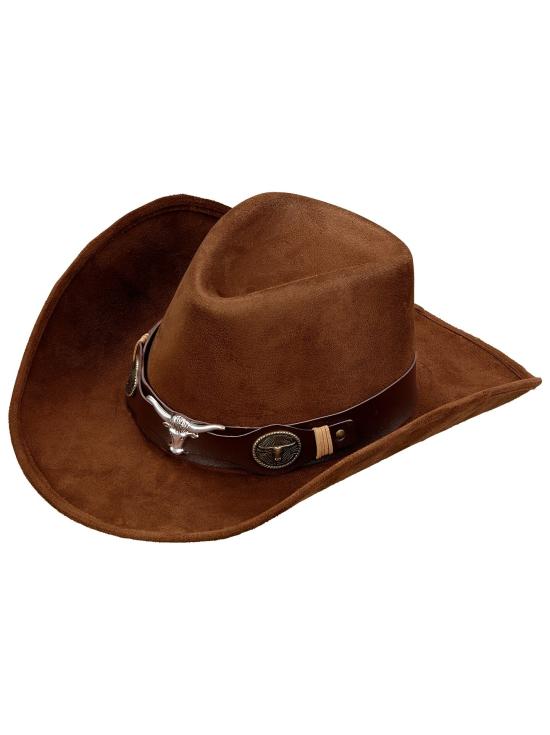 Chapéu de cowboy de imitação de couro luxuoso