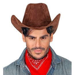 Chapéu de cowboy em camurça marrom