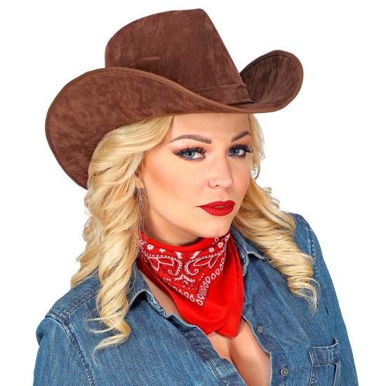 Chapéu de cowboy em camurça marrom