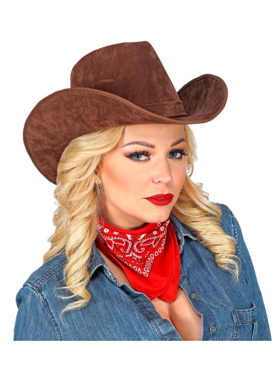Chapéu de cowboy em camurça marrom