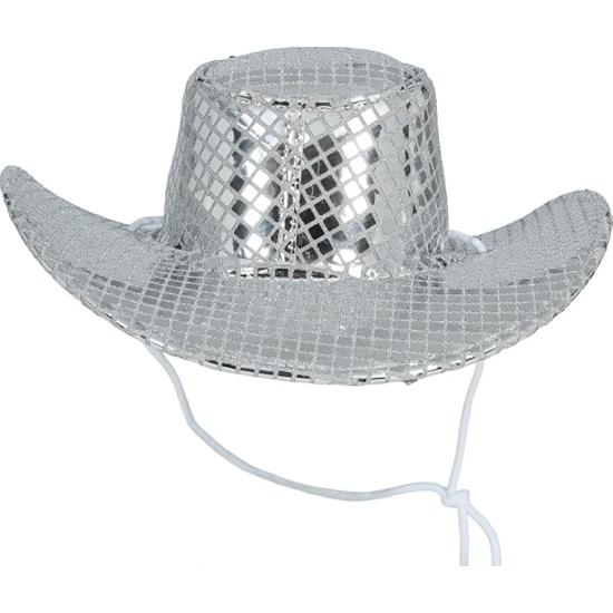 Chapéu de Cowboy Disco Prateado 80