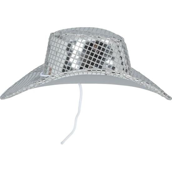 Chapéu de Cowboy Disco Prateado 80