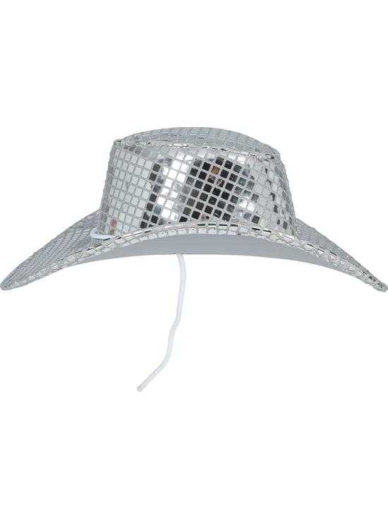Chapéu de Cowboy Disco Prateado 80