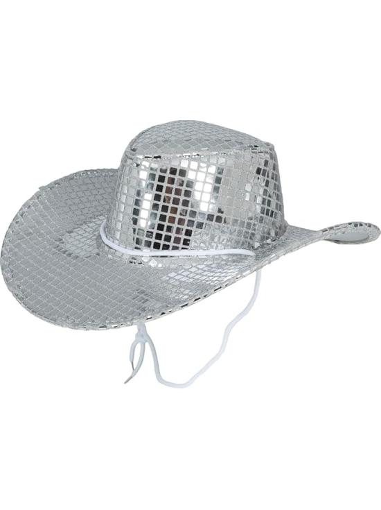 Chapéu de Cowboy Disco Prateado 80