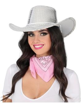Chapéu de Cowboy Disco Prateado 80