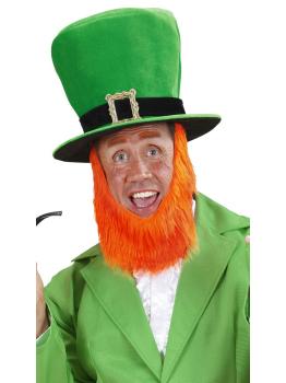 Chapéu de veludo verde para o Dia de São Patrício com barba