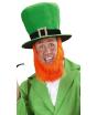 Chapéu de veludo verde para o Dia de São Patrício com barba