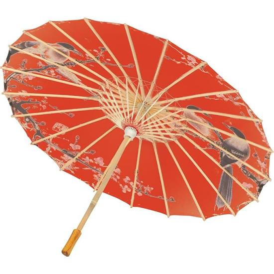 Guarda-sol japonês vermelho (82 cm) - Acessório oriental para trajes e decoração