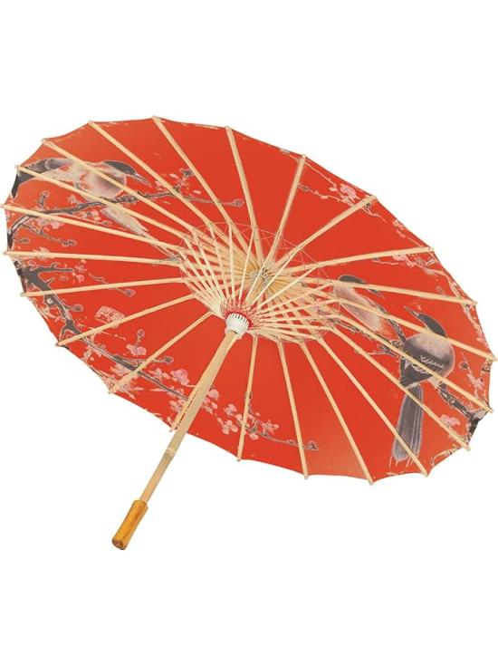 Guarda-sol japonês vermelho (82 cm) - Acessório oriental para trajes e decoração