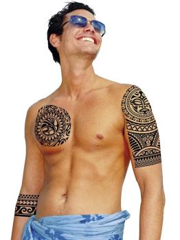Homens Tatuados Flores Negras