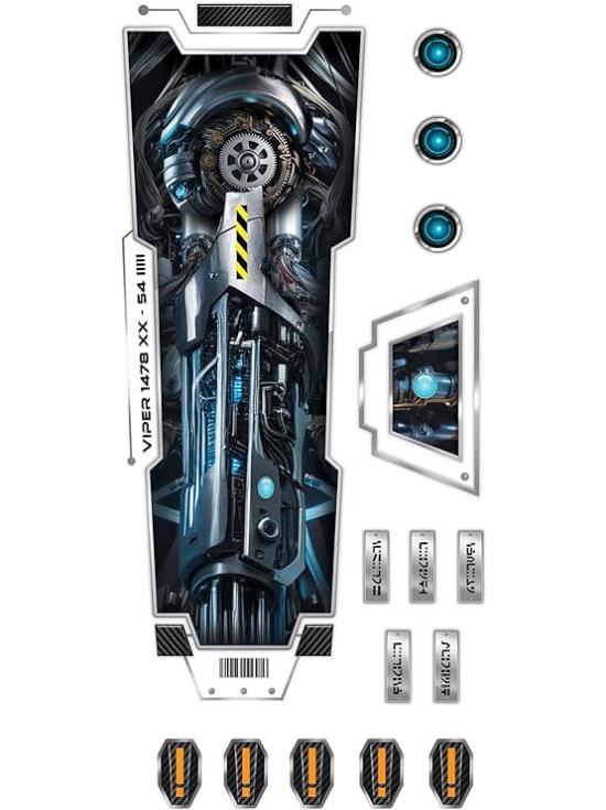 Tatuagem temporária futurista para o braço (14×30 cm) – Efeito biônico