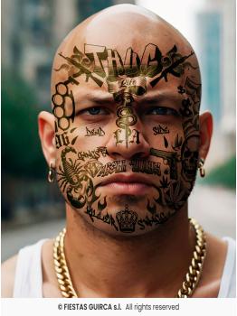 Tatuagens temporárias no rosto Thug Life - Festas Guirca