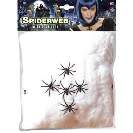 Teia de aranha 100 gramas 5 aranhas