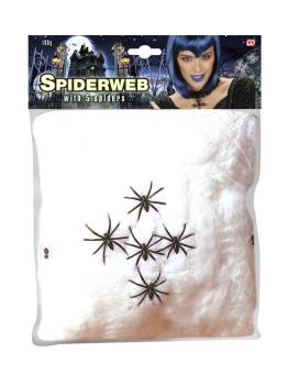 Teia de aranha 100 g, 5 aranhas