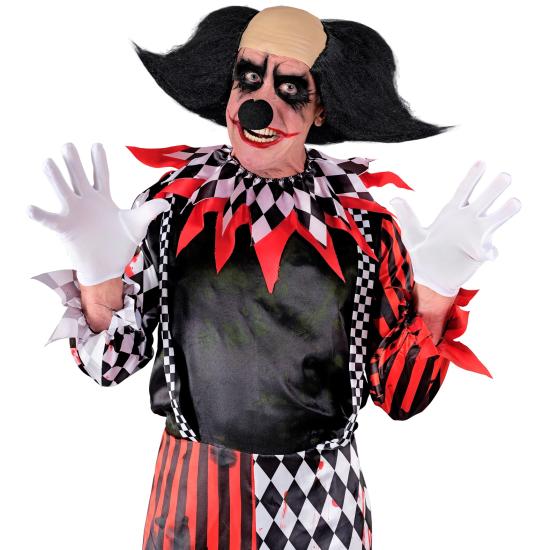 Cocar de palhaço sinistro com cabelo preto Cocar de palhaço sinistro com cabelo preto