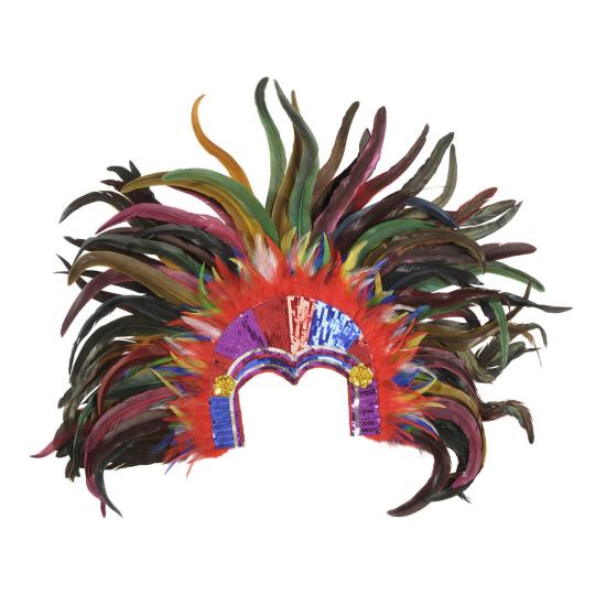 Cocar de penas e lantejoulas