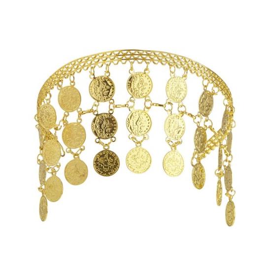 Cocar de moedas de ouro para personagens.