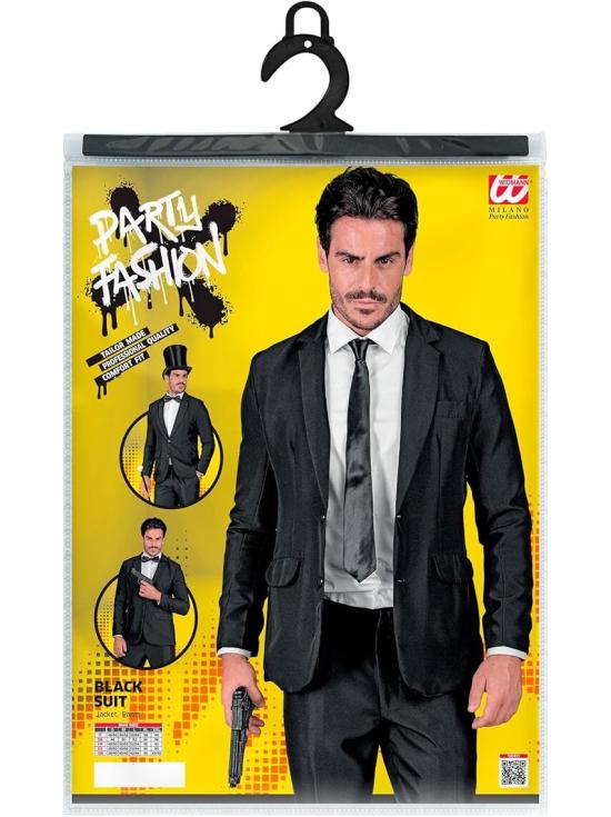 Terno de festa, preto, jaqueta e calça, showmen