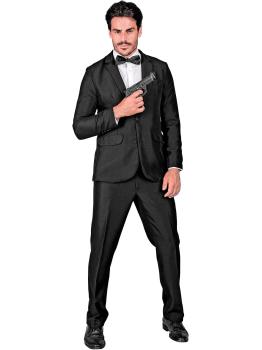 Terno de festa, preto, jaqueta e calça, showmen