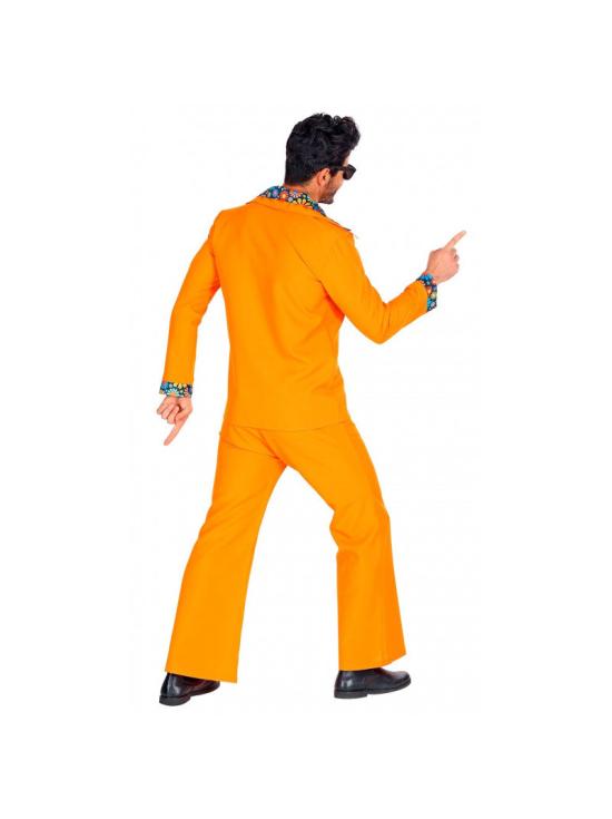 Fato de discoteca verde dos anos 70 para homem