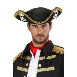 Crânio de feltro unissex pirata Tricorn.