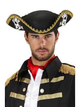 Crânio de feltro unissex pirata Tricorn.