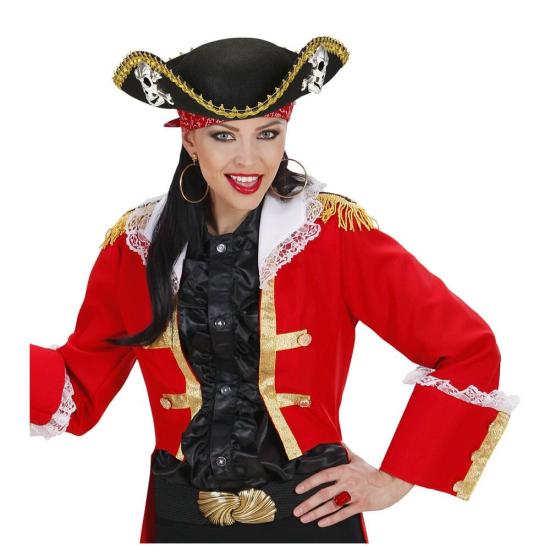 Crânio de feltro unissex pirata Tricorn.