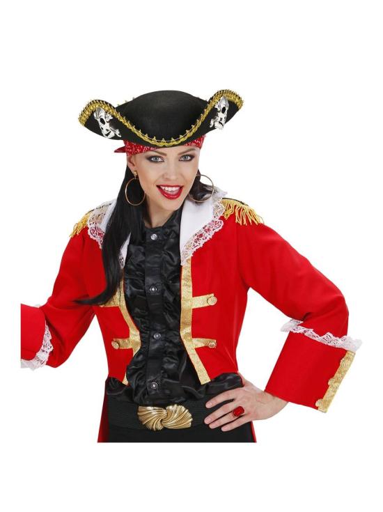 Crânio de feltro unissex pirata Tricorn.
