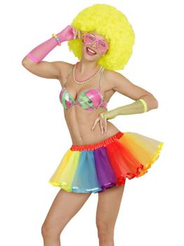 Tutu arco-íris multicolorido para adulto