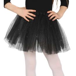 Tutu infantil com glitter preto