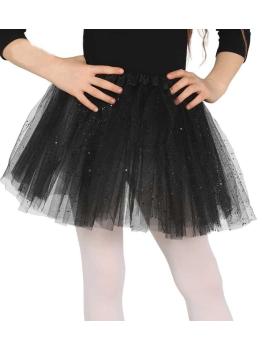 Tutu infantil com glitter preto