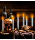 Pacote com 6 velas LED piscantes de 9 polegadas com temporizador, decorações de Halloween