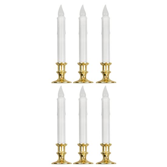 Pacote com 6 velas LED piscantes de 9 polegadas com temporizador, decorações de Halloween