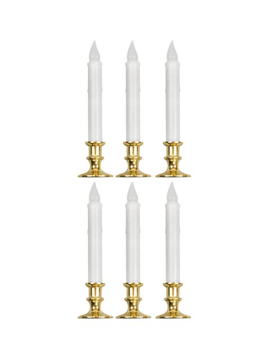 Pacote com 6 velas LED piscantes de 9 polegadas com temporizador, decorações de Halloween