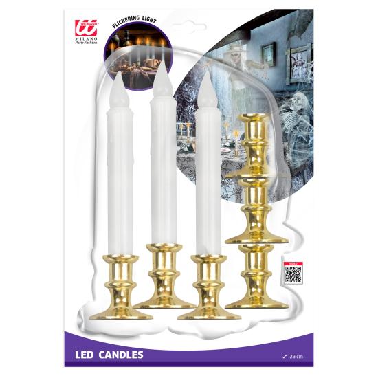 Pacote com 6 velas LED piscantes de 9 polegadas com temporizador, decorações de Halloween