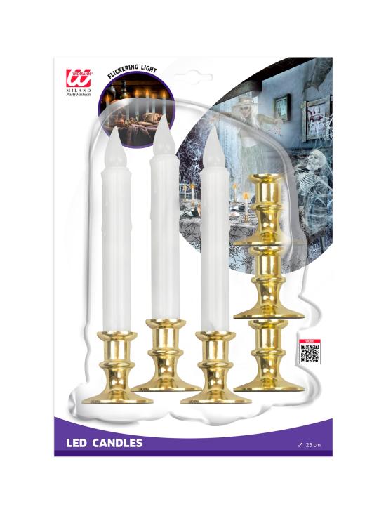 Pacote com 6 velas LED piscantes de 9 polegadas com temporizador, decorações de Halloween