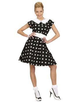 Vestido preto adulto estilo anos 50