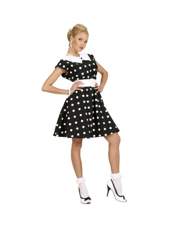Vestido preto adulto estilo anos 50