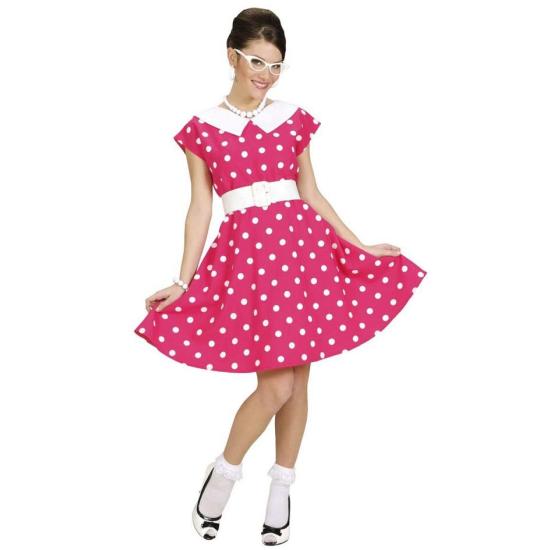 Vestido anos 50 rosa para adulto
