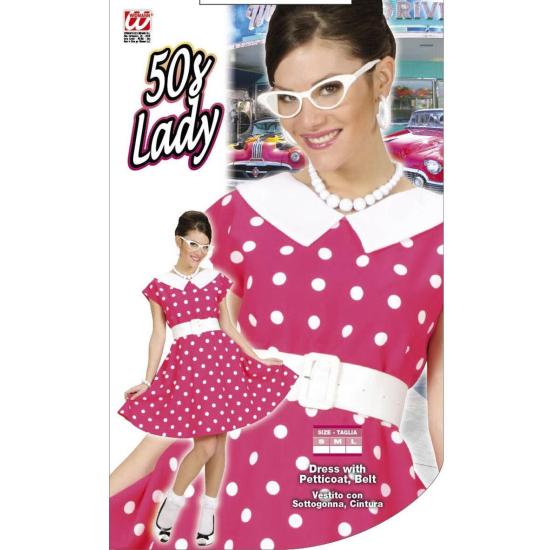 Vestido anos 50 rosa para adulto