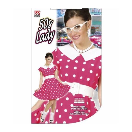 Vestido anos 50 rosa para adulto