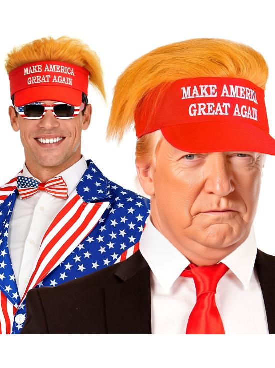 Viseira de pelúcia "Make America Great Again Donald Trump"