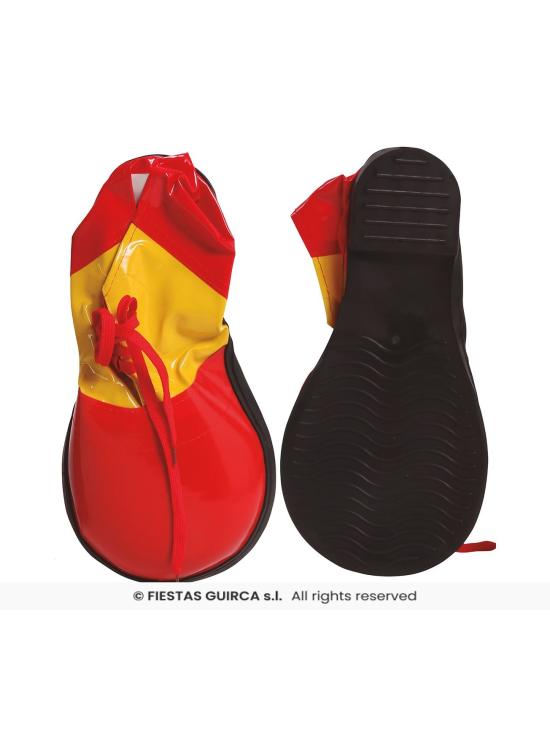 Sapatos de palhaço extra vermelhos e amarelos