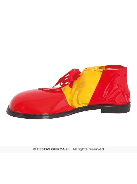 Sapatos de palhaço extra vermelhos e amarelos