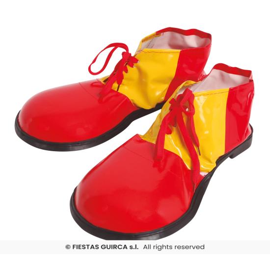 Sapatos de palhaço extra vermelhos e amarelos